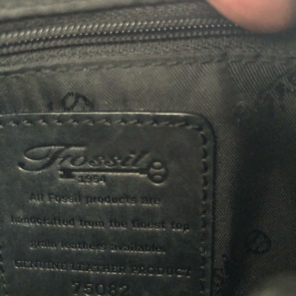 Fossil Handbag Vintage Leather Pebble Grain Black - Picture 5 of 7